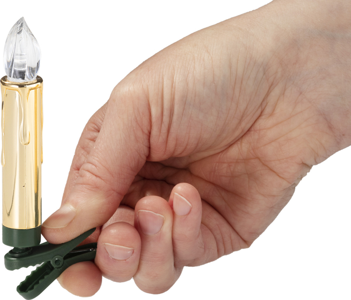 Bild 2 von IDEENWELT 15er Set LED-Weihnachtsbaumkerzen gold