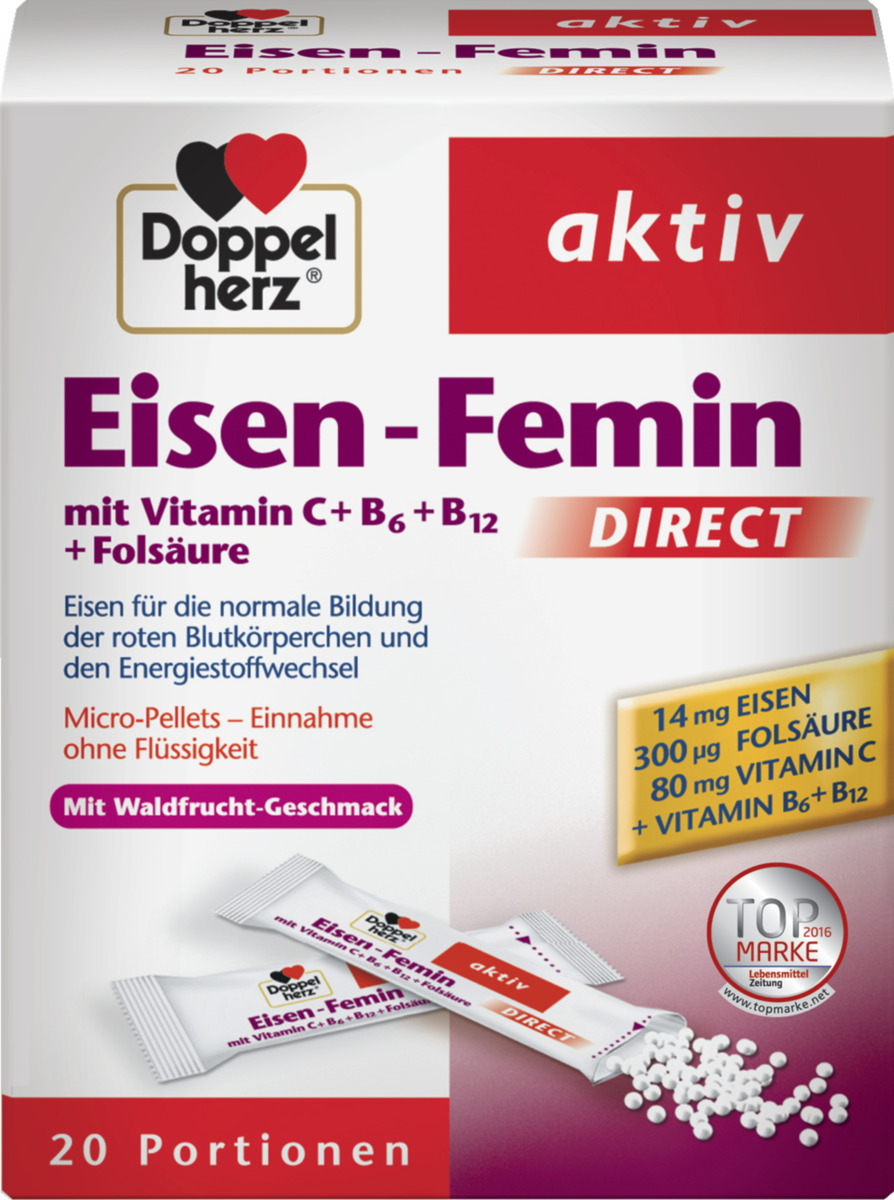 Bild 1 von Doppelherz aktiv Eisen-Femin Direct + Folsäure