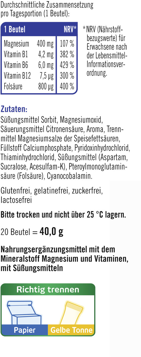 Bild 3 von taxofit Magnesium 400 + B1 + B12 + Folsäure Direktgranulat