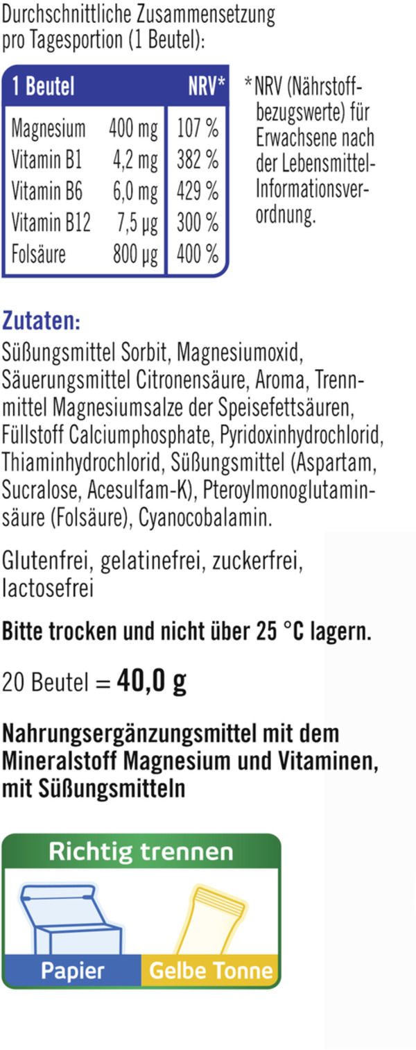 Bild 3 von taxofit Magnesium 400 + B1 + B12 + Folsäure Direktgranulat