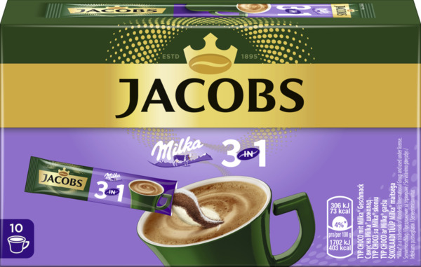 Bild 1 von Jacobs 3in1 Instantkaffee Sticks Milka