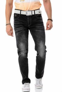 Cipo & Baxx Regular-fit-Jeans, Schwarz