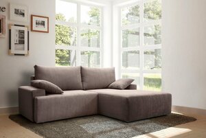 Exxpo - sofa fashion Ecksofa Orinoko, inklusive Bettfunktion und Bettkasten in verschiedenen Cord-Farben, Braun