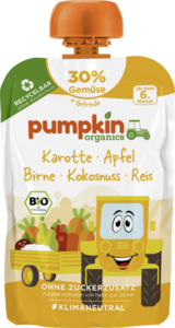 Pumpkin Organics Bio Quetschie aus Karotte, Apfel, Birne, Kokosnuss, Reis