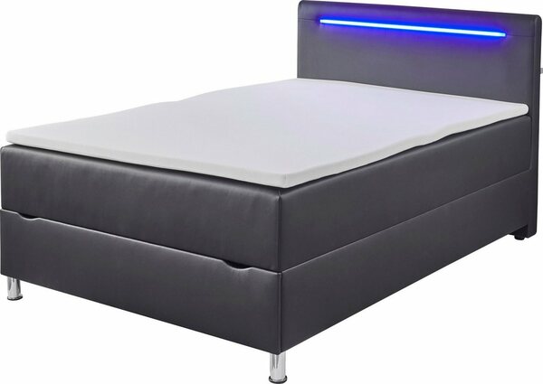 Bild 1 von Meise.möbel Boxbett Candela, mit LED-Beleuchtung, Bettkasten und Topper, Schwarz