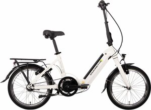 SAXONETTE E-Bike Compact Premium Plus, 7 Gang, Nabenschaltung, Mittelmotor, 360 Wh Akku, (mit Akku-Ladegerät), Weiß