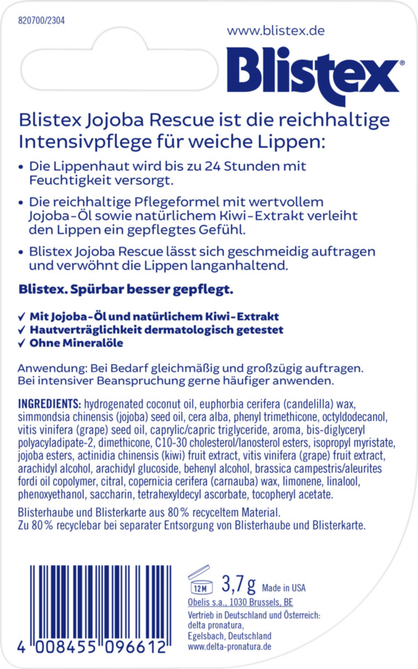 Bild 2 von Blistex Lippenpflegestift Jojoba Rescue