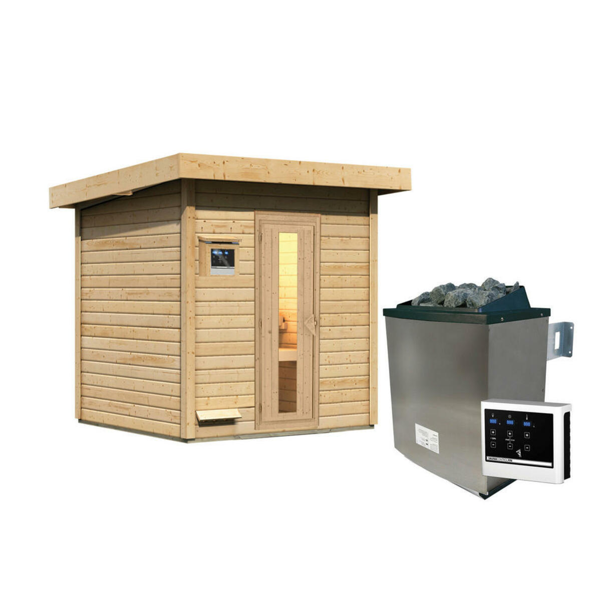 Bild 1 von Karibu Saunahaus Sonja 3 natur B/H/T: ca. 196x228x196 cm