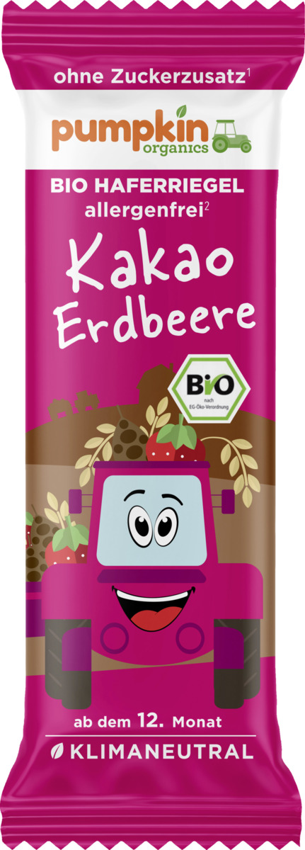 Bild 1 von Pumpkin Organics Bio Haferriegel Kakao & Erdbeere