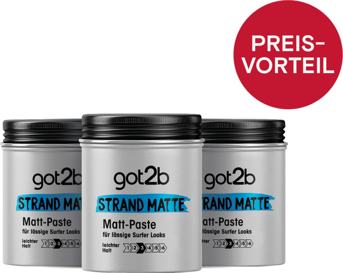 Bild 1 von Schwarzkopf got2b Matt-Paste Strand Matte 3er Vorteilsset