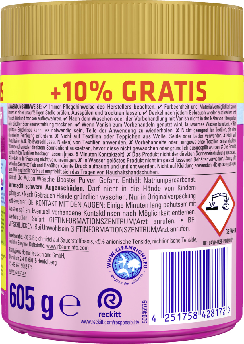 Bild 2 von Vanish Oxi Action Wäsche Booster Pulver