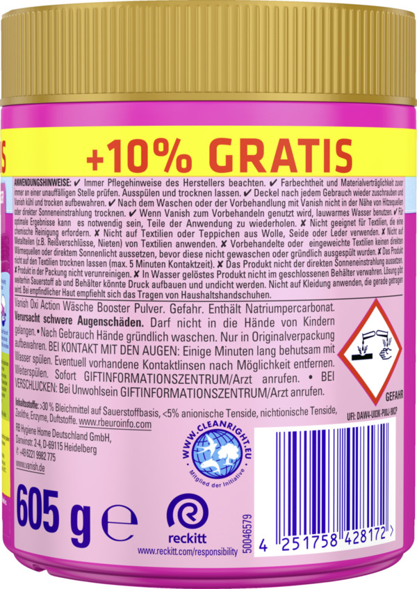 Bild 2 von Vanish Oxi Action Wäsche Booster Pulver