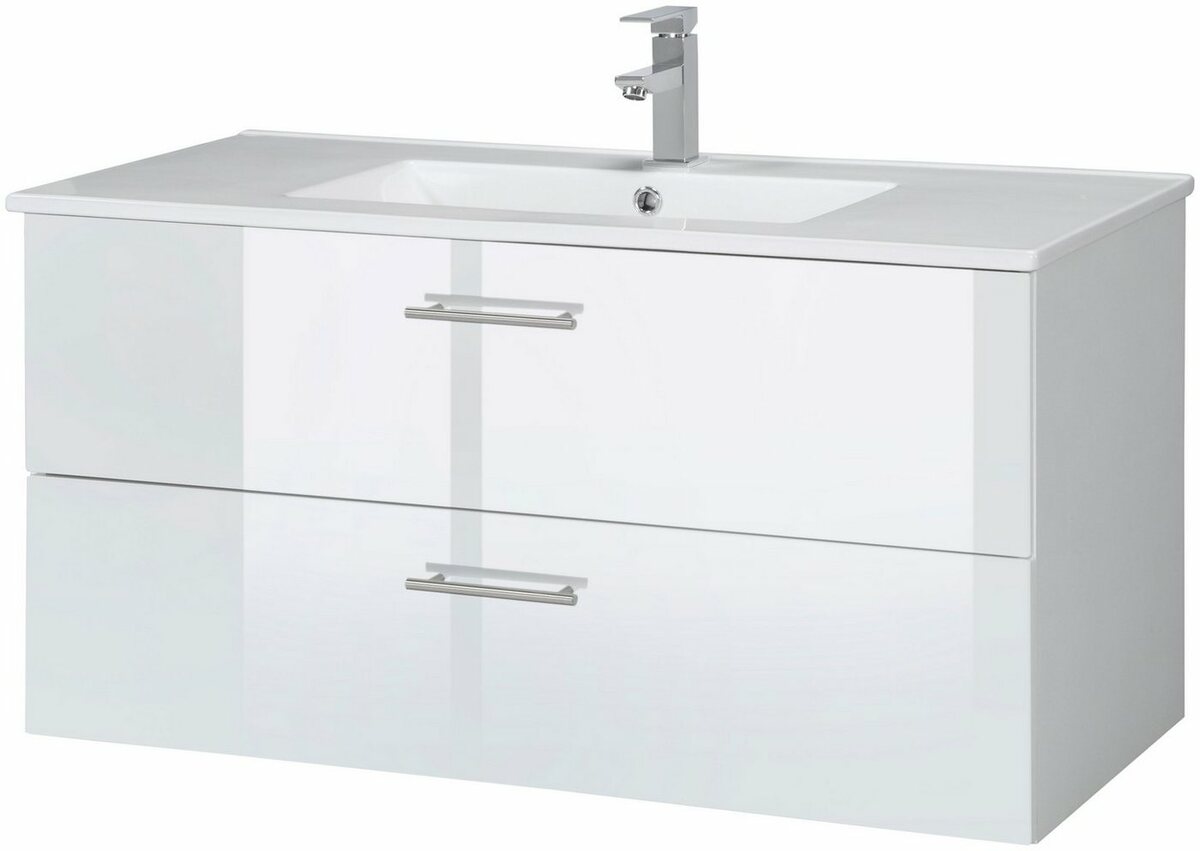 Bild 1 von HELD MÖBEL Waschtisch Trento, Badmöbel in Breite 100 cm, Waschplatz mit 2 Schubladen, Badschrank, Weiß