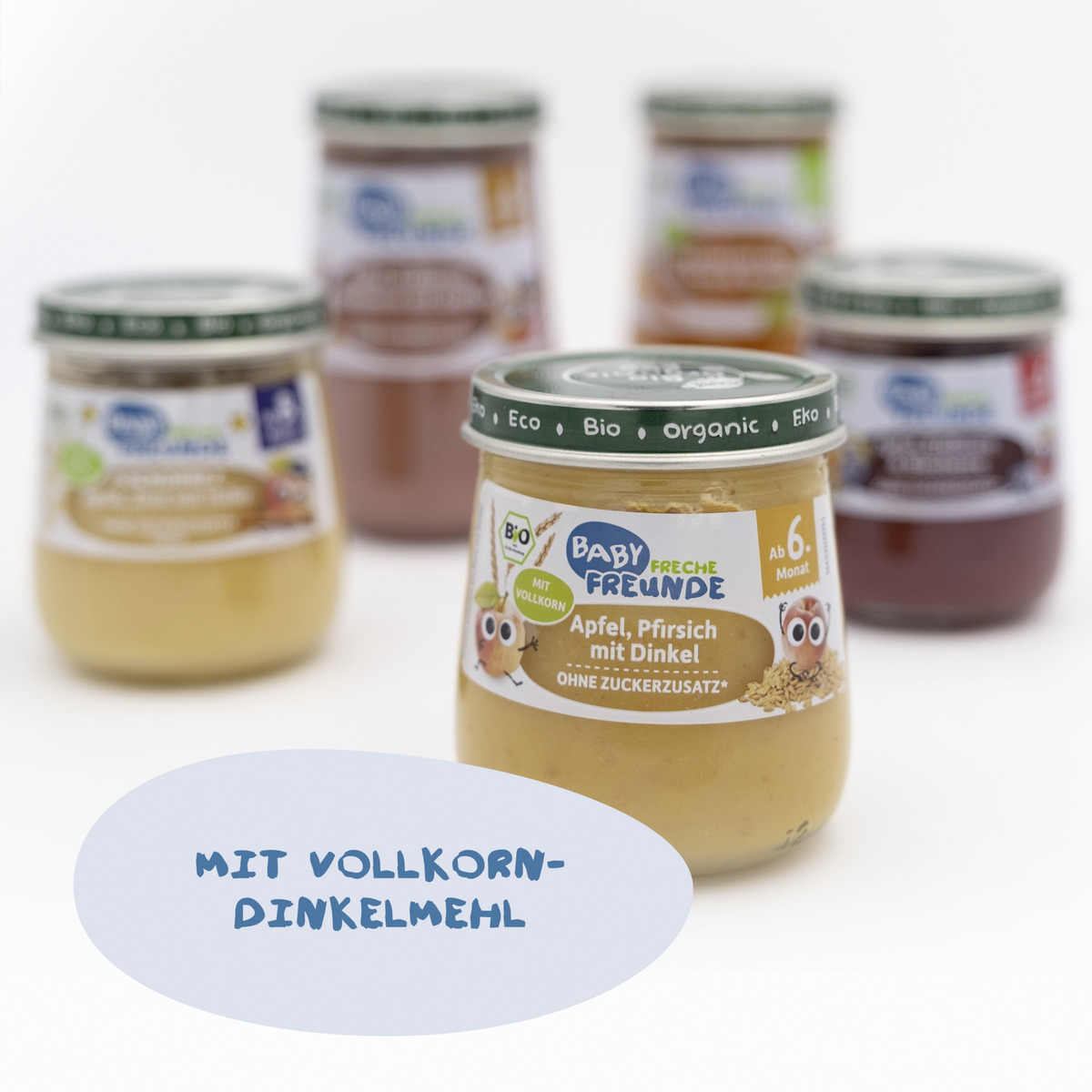 Bild 3 von Freche Freunde Bio Baby Apfel, Pfirsich mit Dinkel