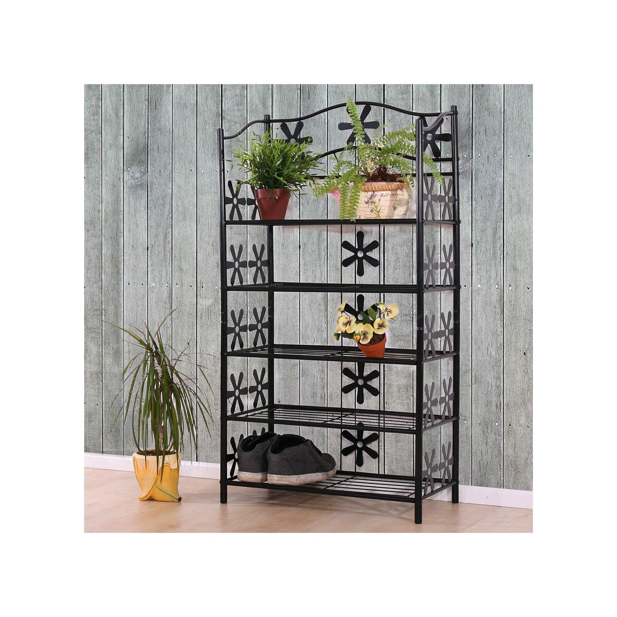 Bild 1 von Regal Metall Bücherregal Schuhregal Standregal Bern ~ 5 Böden, Höhe 112cm