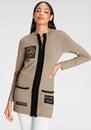 Bild 1 von Bruno Banani Longstrickjacke Logodrucke, Beige|schwarz