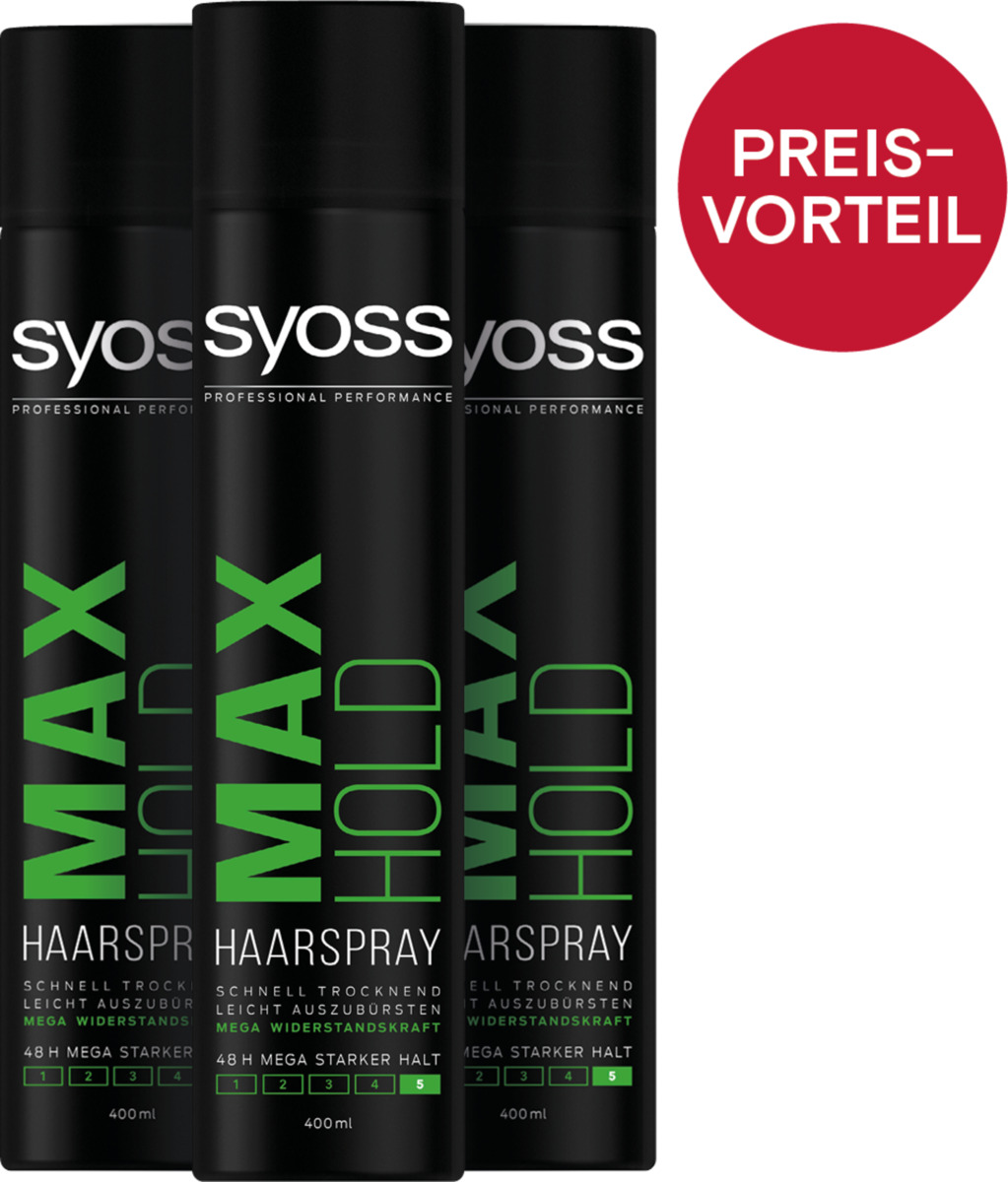 Bild 1 von Syoss Max Hold Haarspray 3er Vorteilsset