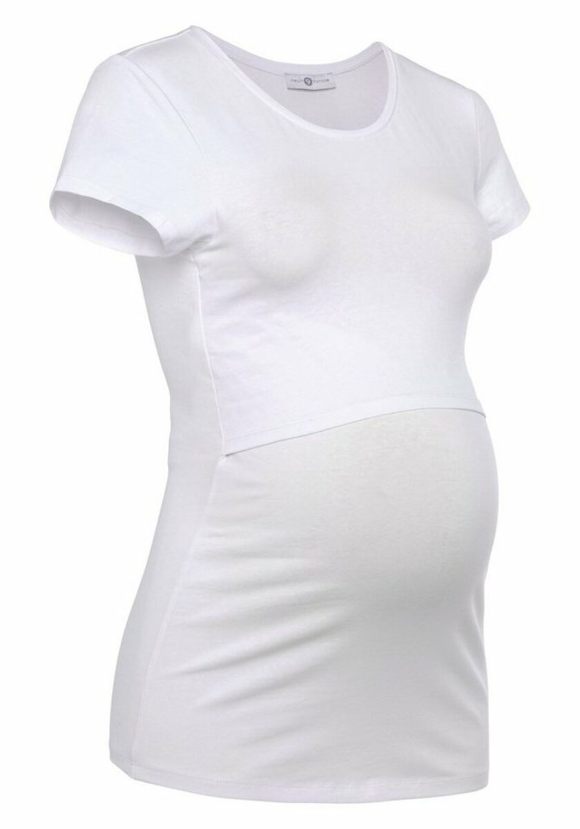 Bild 1 von Neun Monate Umstandsshirt mit praktischer Stillfunktion, Weiß