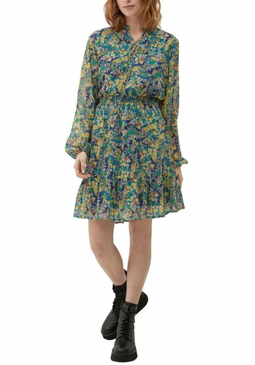 Bild 1 von Q/S by s.Oliver Midikleid mit elastischer Taille, Blau