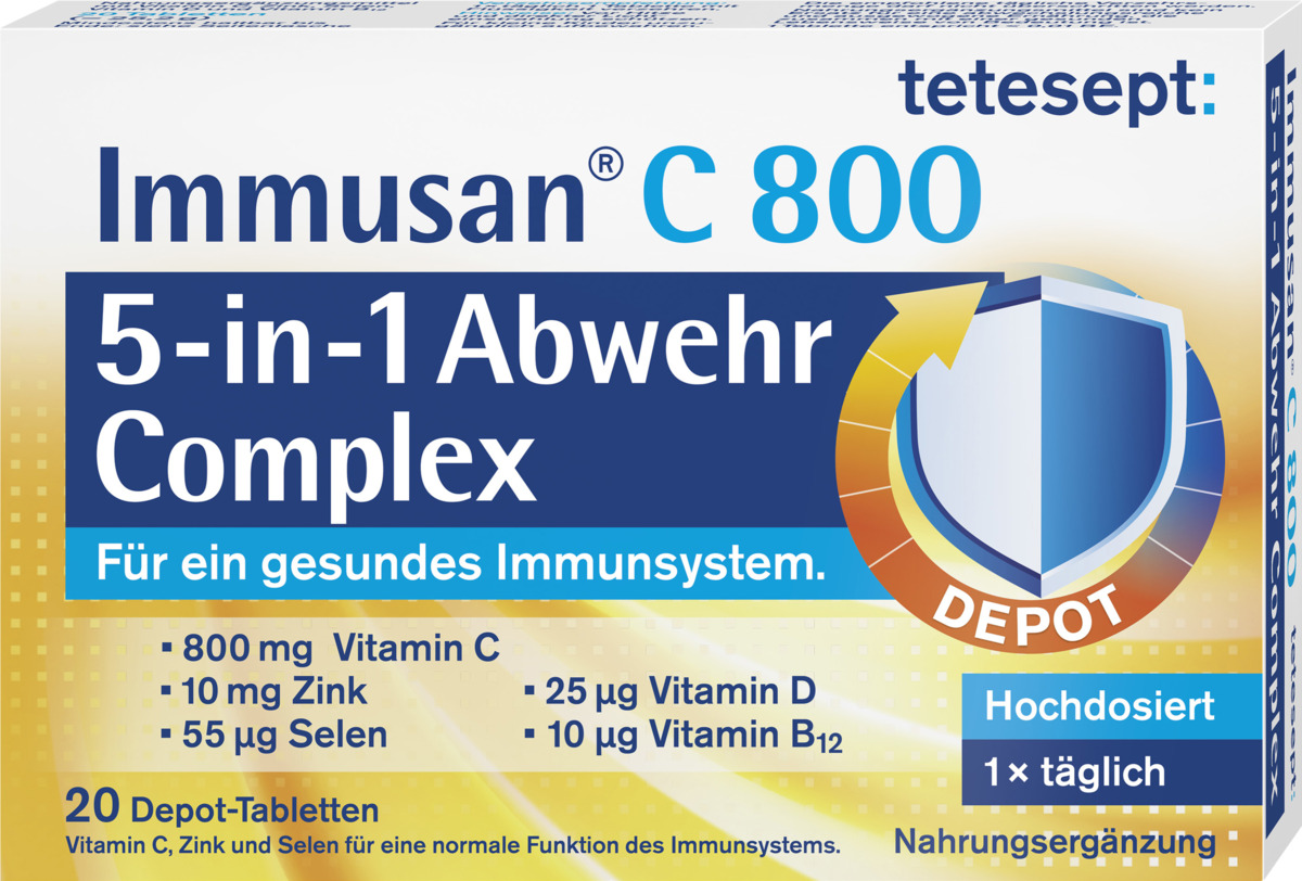 Bild 1 von tetesept Immusan C 800 5-in-1 Abwehr Complex