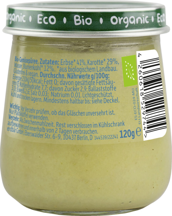 Bild 2 von Freche Freunde Bio Baby Erbse, Karotte & Blumenkohl