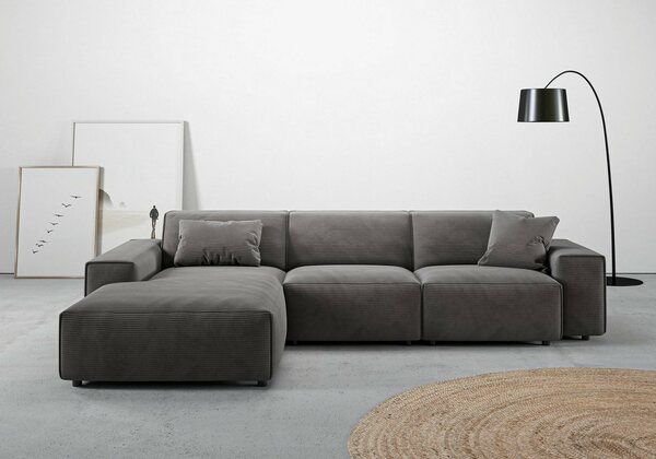 Bild 1 von Andas Ecksofa Glimminge, Breite 294, auch in Breitcord + Easy care-Bezug, Zierkissen, Grau