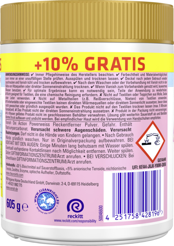 Bild 2 von Vanish Oxi Action Powerweiss Pulver