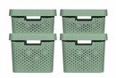 Bild 1 von 4 x INFINITY RECYCLING Boxen mit Lochmuster (11L + 17L) und Deckel kiefergrün