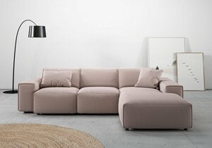 Andas Ecksofa Glimminge, Breite 264, auch in Breitcord + Easy care-Bezug, Zierkissen, Rosa