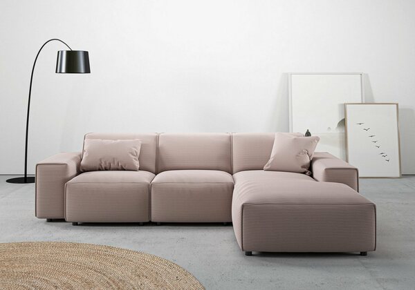 Bild 1 von Andas Ecksofa Glimminge, Breite 264, auch in Breitcord + Easy care-Bezug, Zierkissen, Rosa