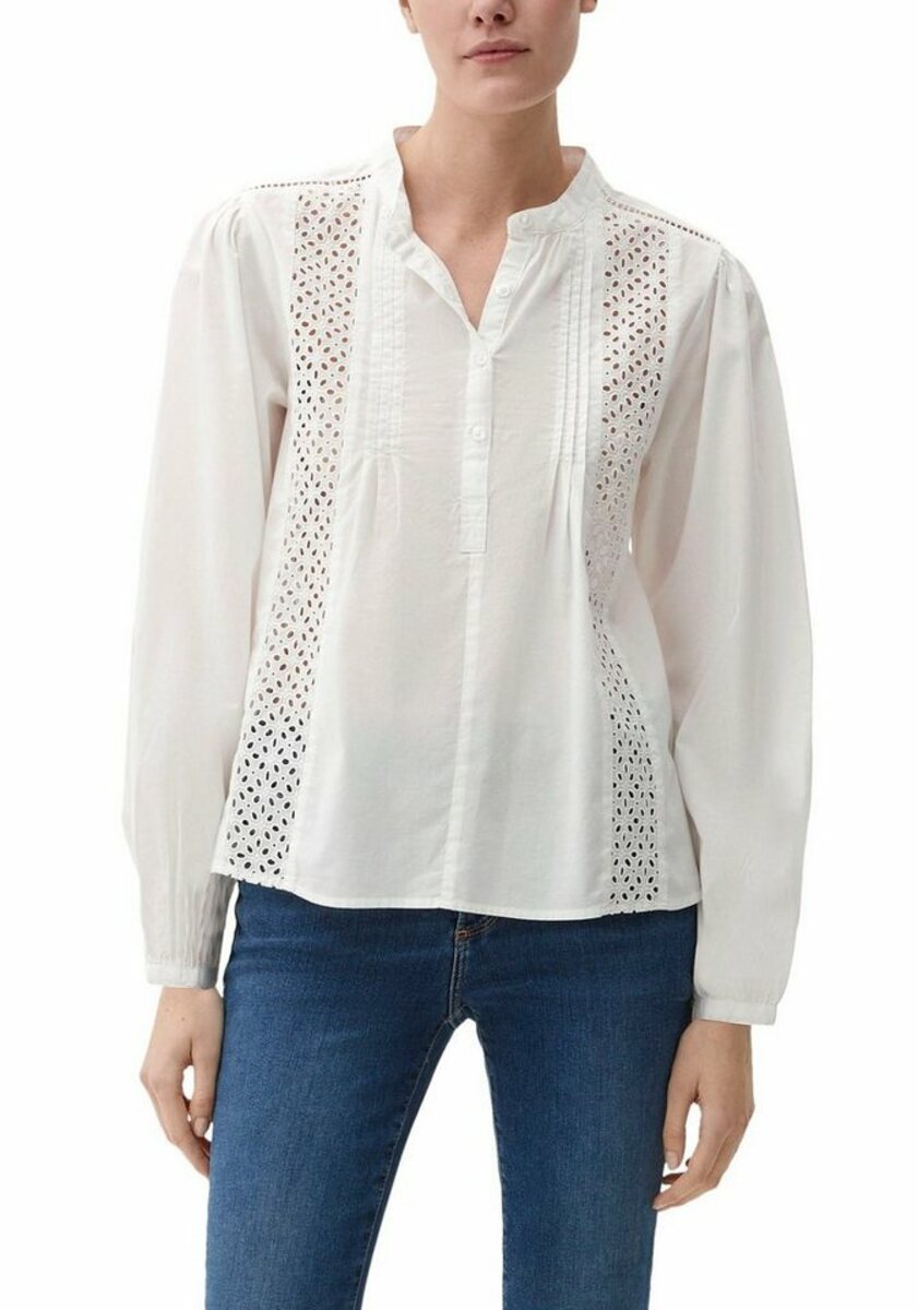 Bild 1 von S.Oliver Langarmbluse mit Biesen, Weiß