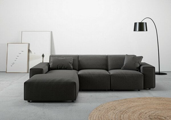 Bild 1 von Andas Ecksofa Glimminge, Breite 264, auch in Breitcord + Easy care-Bezug, Zierkissen, Schwarz