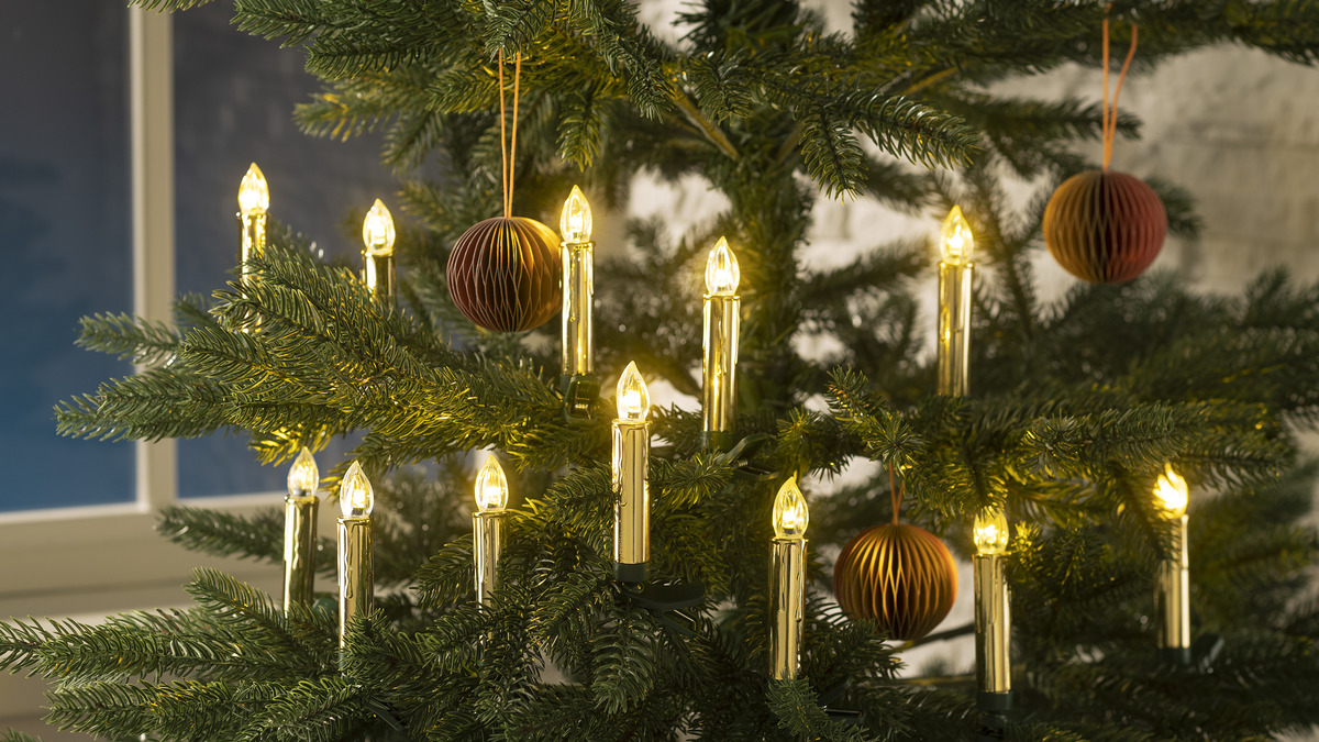 Bild 4 von IDEENWELT 15er Set LED-Weihnachtsbaumkerzen gold