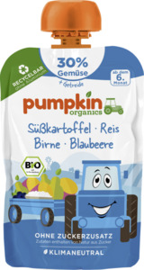 Pumpkin Organics Bio Quetschie aus Süßkartoffel, Reis, Birne, Blaubeere