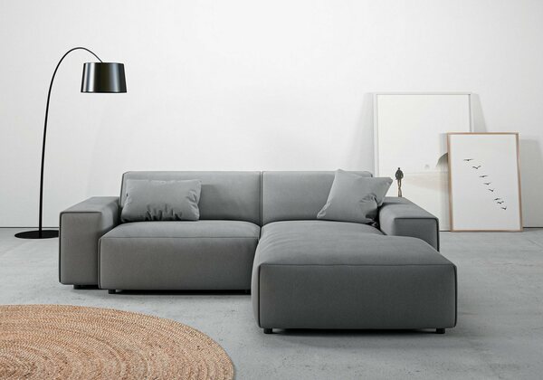 Bild 1 von Andas Ecksofa Glimminge, Breite 234, auch in Breitcord + Easy care-Bezug, Zierkissen, Grau