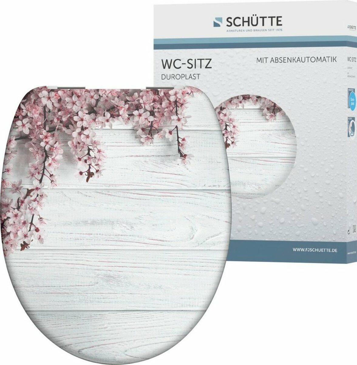 Bild 1 von Schütte WC-Sitz Flowers&Wood, Duroplast, Absenkautomatik, Motivdruck, Weiß