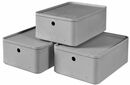 Bild 1 von 3-er Set BETON Box M mit Deckel hellgrau