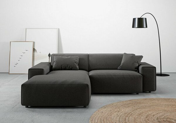 Bild 1 von Andas Ecksofa Glimminge, Breite 234, auch in Breitcord + Easy care-Bezug, Zierkissen, Schwarz