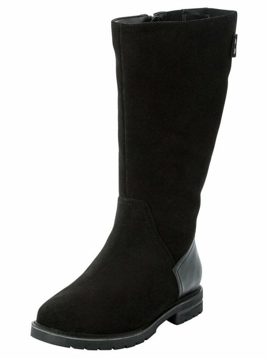 Bild 1 von Sheego Große Größen Weitschaftstiefel mit elastischer Zierschnalle, Schwarz