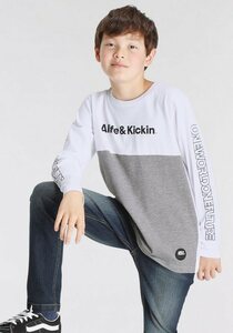 Alife & Kickin Langarmshirt Colorblocking in melierter Qualität, zweifarbig, Grau