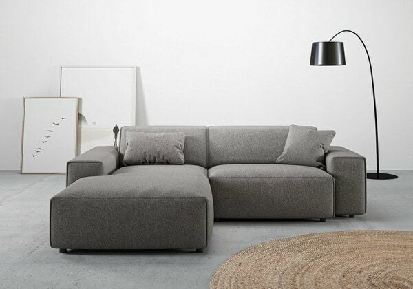 Bild 1 von Andas Ecksofa Glimminge, Breite 234, auch in Breitcord + Easy care-Bezug, Zierkissen, Grau