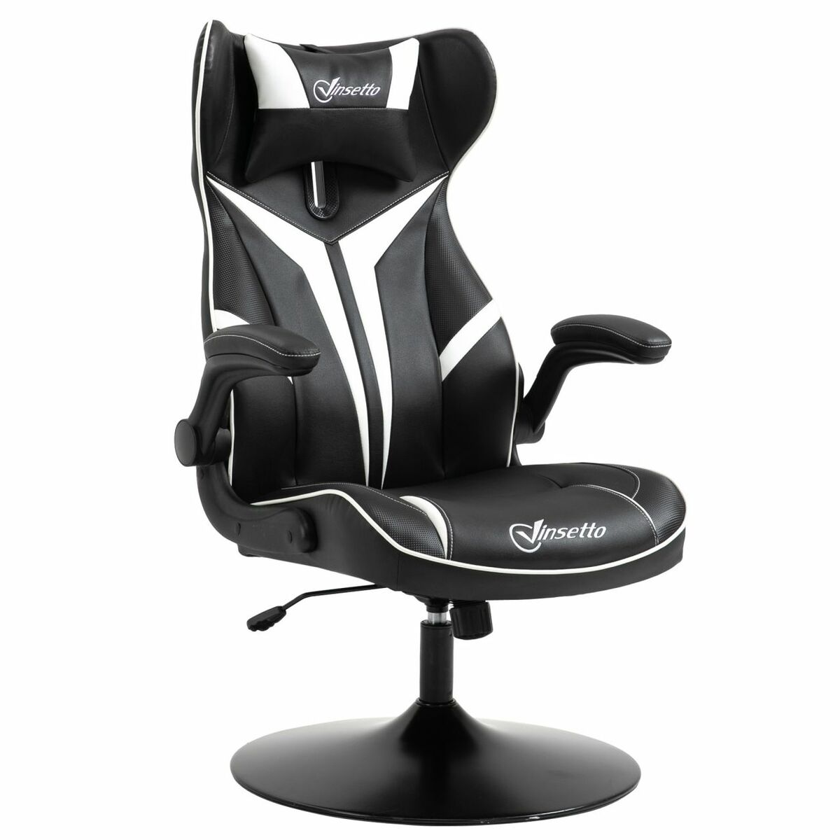 Bild 1 von Vinsetto Gaming Stuhl ergonomischer Computerstuhl Stahl Schwarz+Weiß 67 x 75 x 106-112 cm