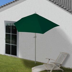 Sonnenschirm halbrund Lorca, Halbschirm Balkonschirm, UV 50+ Polyester/Alu 3kg ~ 300cm grün ohne Ständer
