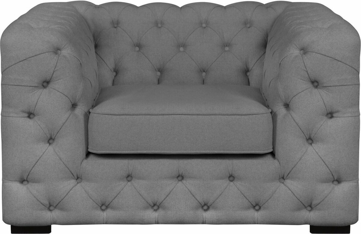Bild 1 von Guido Maria Kretschmer Home&Living Chesterfield-Sessel Kalina, mit klassischer Chesterfield-Knopfheftung, Grau