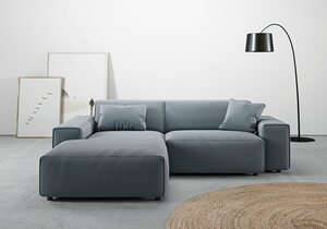 Andas Ecksofa Glimminge, Breite 234, auch in Breitcord + Easy care-Bezug, Zierkissen, Grün