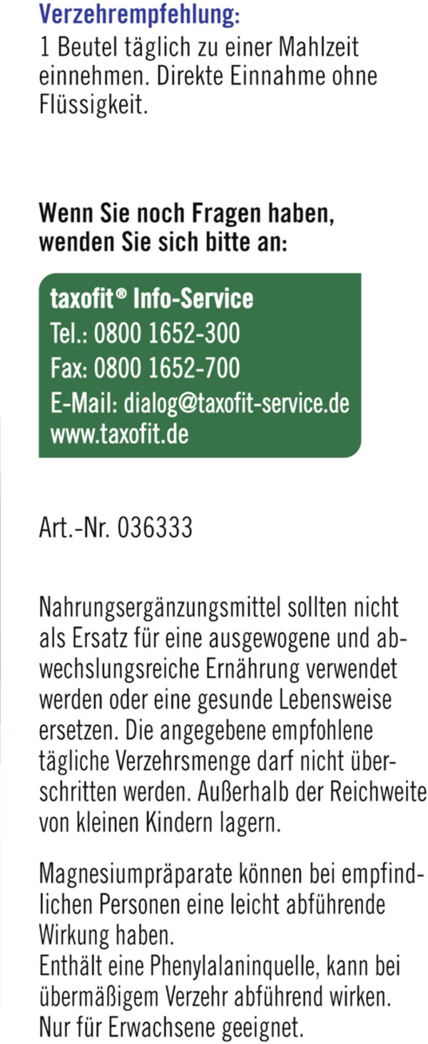 Bild 2 von taxofit Magnesium 400 + B1 + B12 + Folsäure Direktgranulat