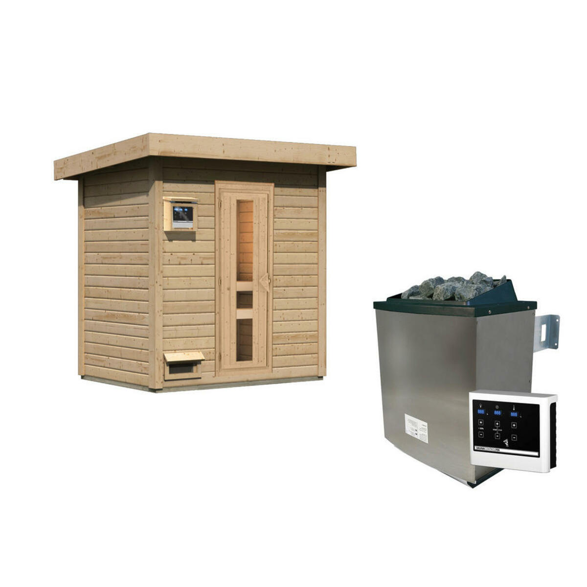 Bild 1 von Karibu Saunahaus Sonja 1 natur B/H/T: ca. 196x228x146 cm