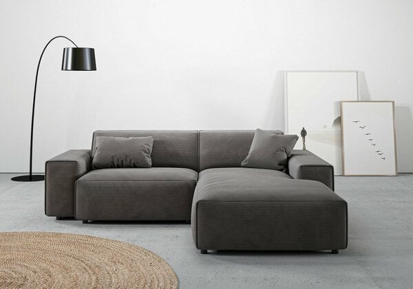 Bild 1 von Andas Ecksofa Glimminge, Breite 234, auch in Breitcord + Easy care-Bezug, Zierkissen, Grau