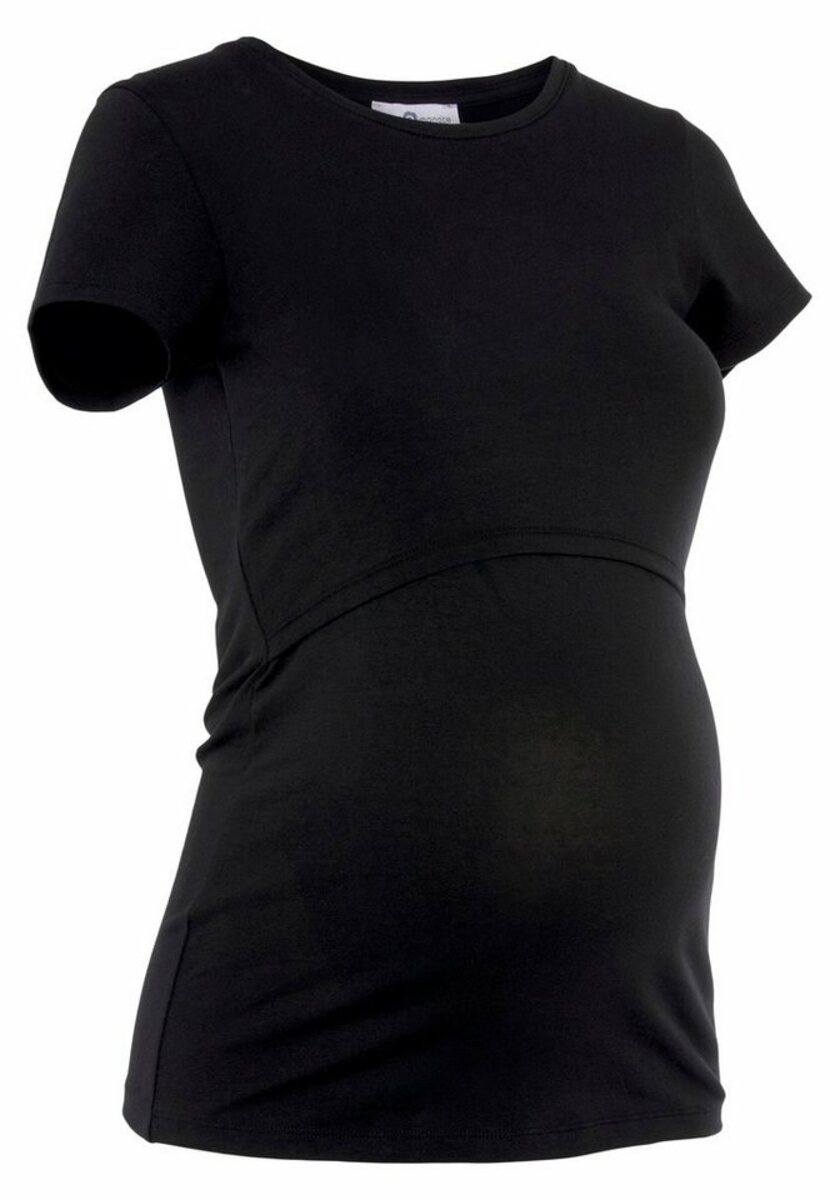 Bild 1 von Neun Monate Umstandsshirt mit praktischer Stillfunktion, Schwarz