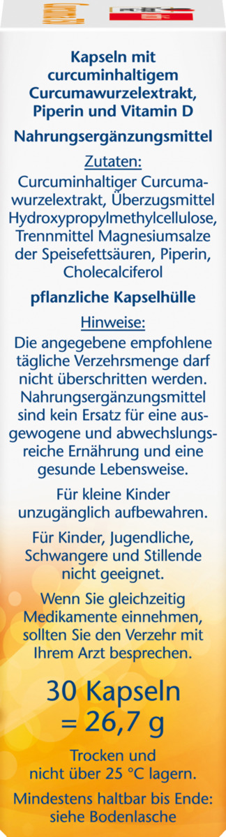 Bild 2 von Doppelherz aktiv Curcuma 750 mit Curcumin + Vitamin D3 1000 I.E.